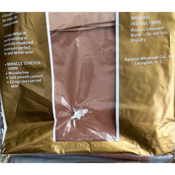 3 Pr NOS 70’s Thigh High Stockings A 787 Neutral Beige Seamless Nationals VTG - Picture 6 of 7